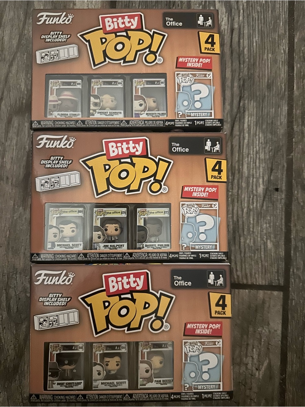 The Office Funko Bitty POP Mini Figures 3 Boxes 12 Total Dwight Michael Pam New
